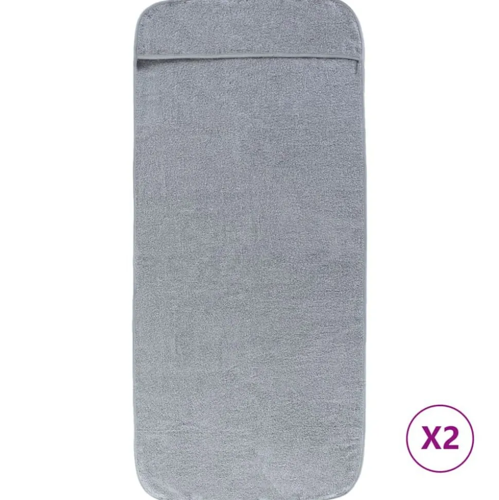 vidaXL Strandhanddoeken 2 st 400 g/m² 60x135 cm stof grijs