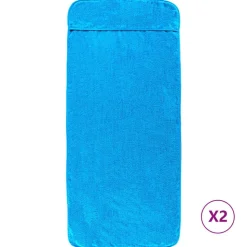vidaXL Strandhanddoeken 2 st 400 g/m² 60x135 cm stof turquoise