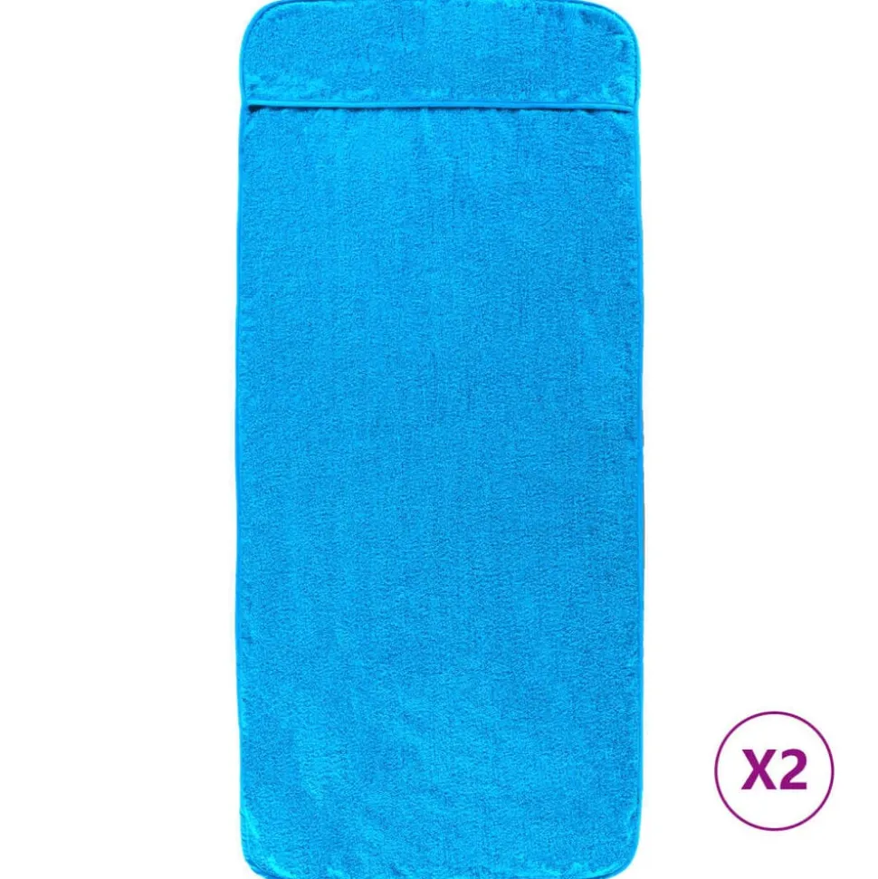 vidaXL Strandhanddoeken 2 st 400 g/m² 60x135 cm stof turquoise