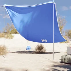 vidaXL Strandluifel met zandankers 214x236 cm blauw