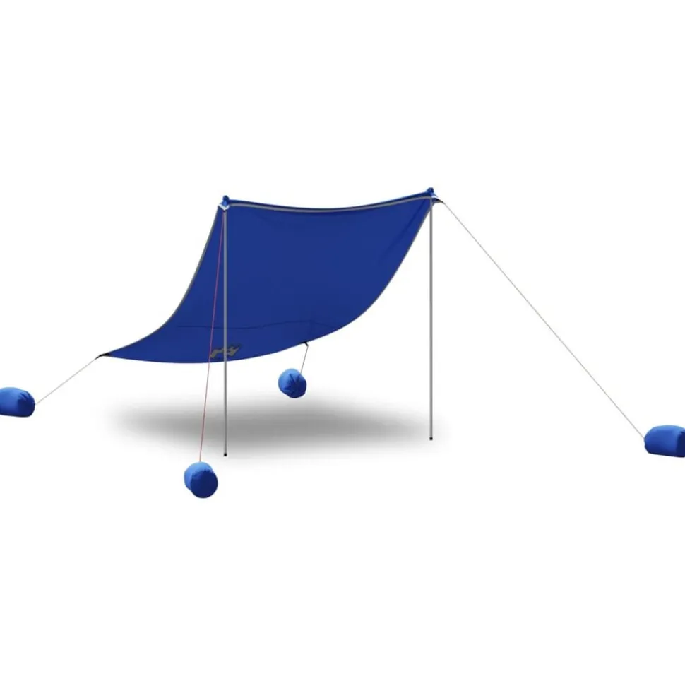 vidaXL Strandluifel met zandankers 214x236 cm blauw