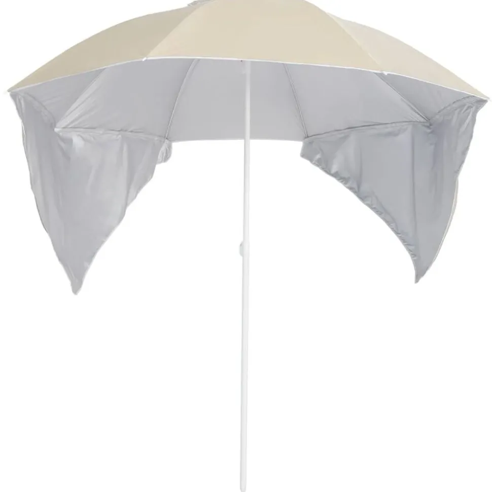 vidaXL Strandparasol met zijwanden 215 cm zandkleurig