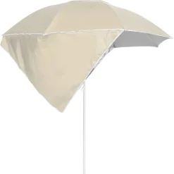vidaXL Strandparasol met zijwanden 215 cm zandkleurig