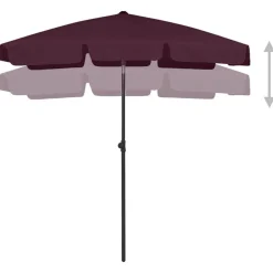 vidaXL Strandparasol 180x120 cm bordeauxrood
