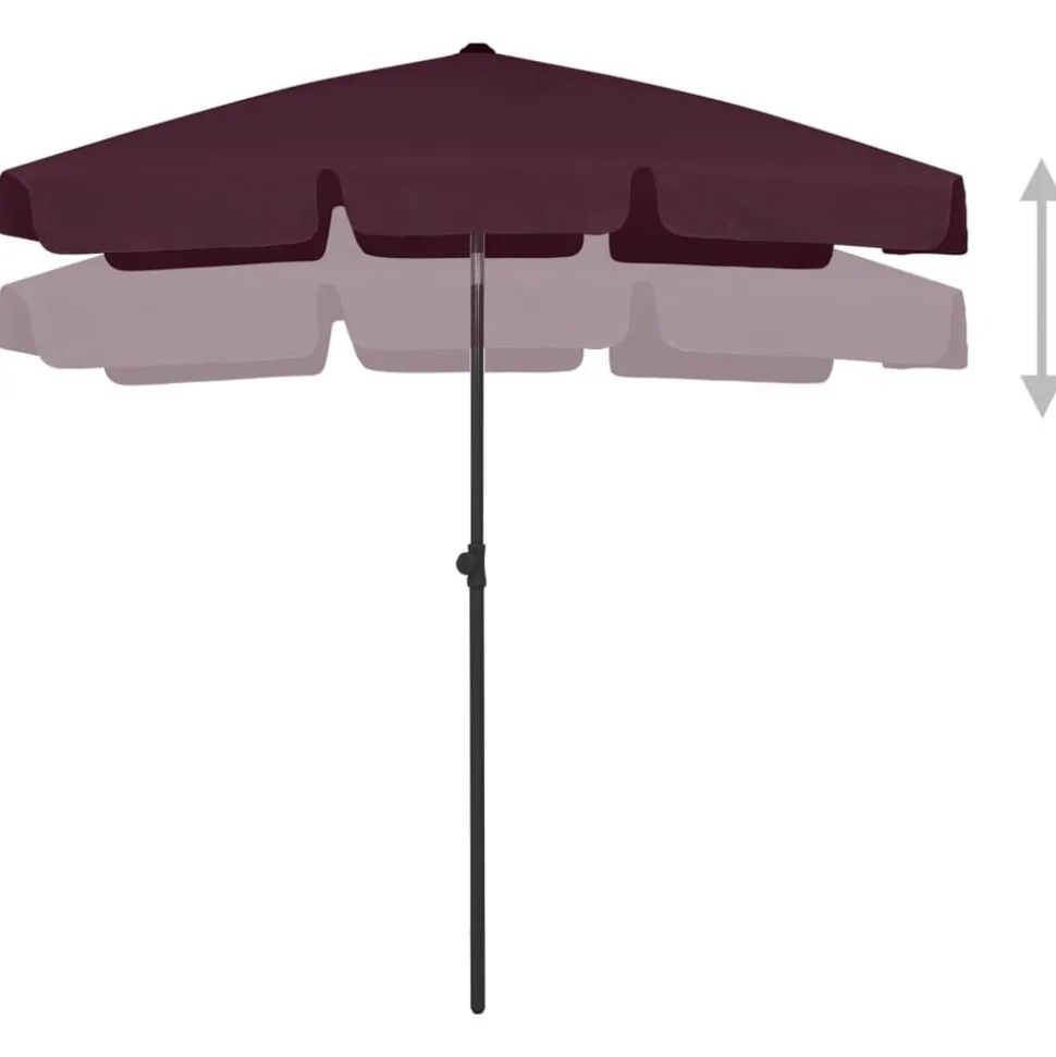 vidaXL Strandparasol 180x120 cm bordeauxrood