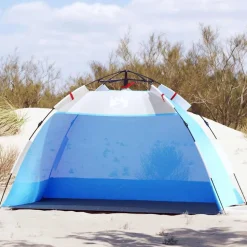 vidaXL Strandtent 2-persoons waterdicht snelontgrendeling azuurblauw