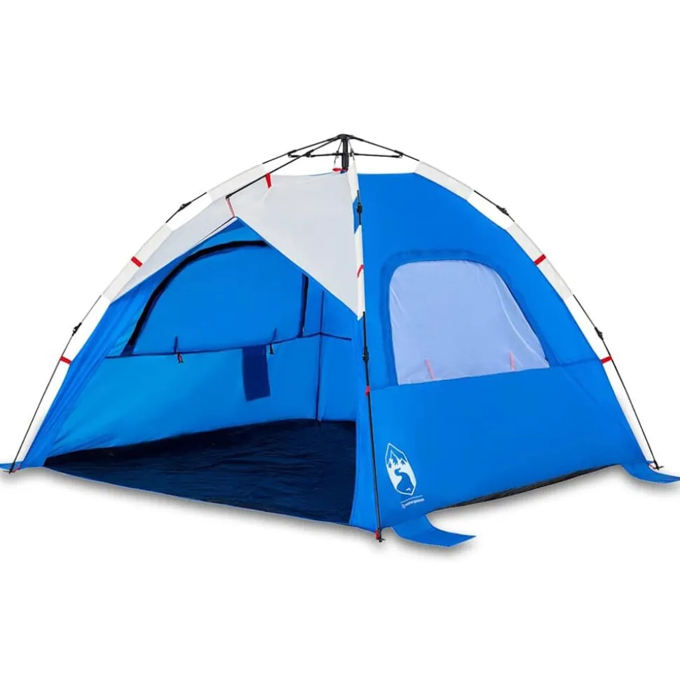 vidaXL Strandtent 3-persoons waterdicht snelontgrendeling azuurblauw