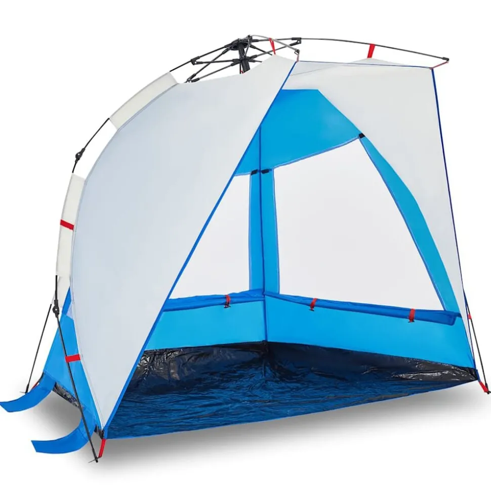 vidaXL Strandtent 2-persoons waterdicht snelontgrendeling azuurblauw
