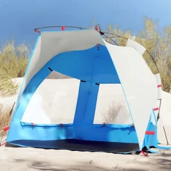 vidaXL Strandtent 2-persoons waterdicht snelontgrendeling azuurblauw