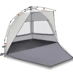 vidaXL Strandtent 2-persoons waterdicht snelontgrendeling grijs