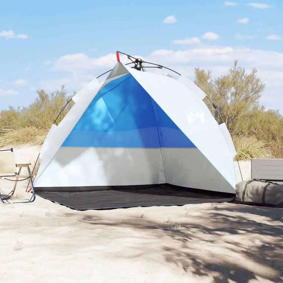 vidaXL Strandtent waterdicht snelontgrendeling azuurblauw