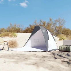 vidaXL Strandtent 268x223x125 cm 185T polyester grijs