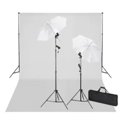 vidaXL Studioset met witte achtergrond en lampen 600x300 cm