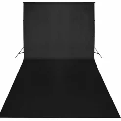 vidaXL Studioset met zwarte achtergrond en lampen 600x300 cm