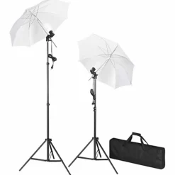 vidaXL Studioset met zwarte achtergrond en lampen 600x300 cm