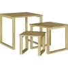 vidaXL Tafel 3 pcs Naturel Geïmpregneerd grenenhout