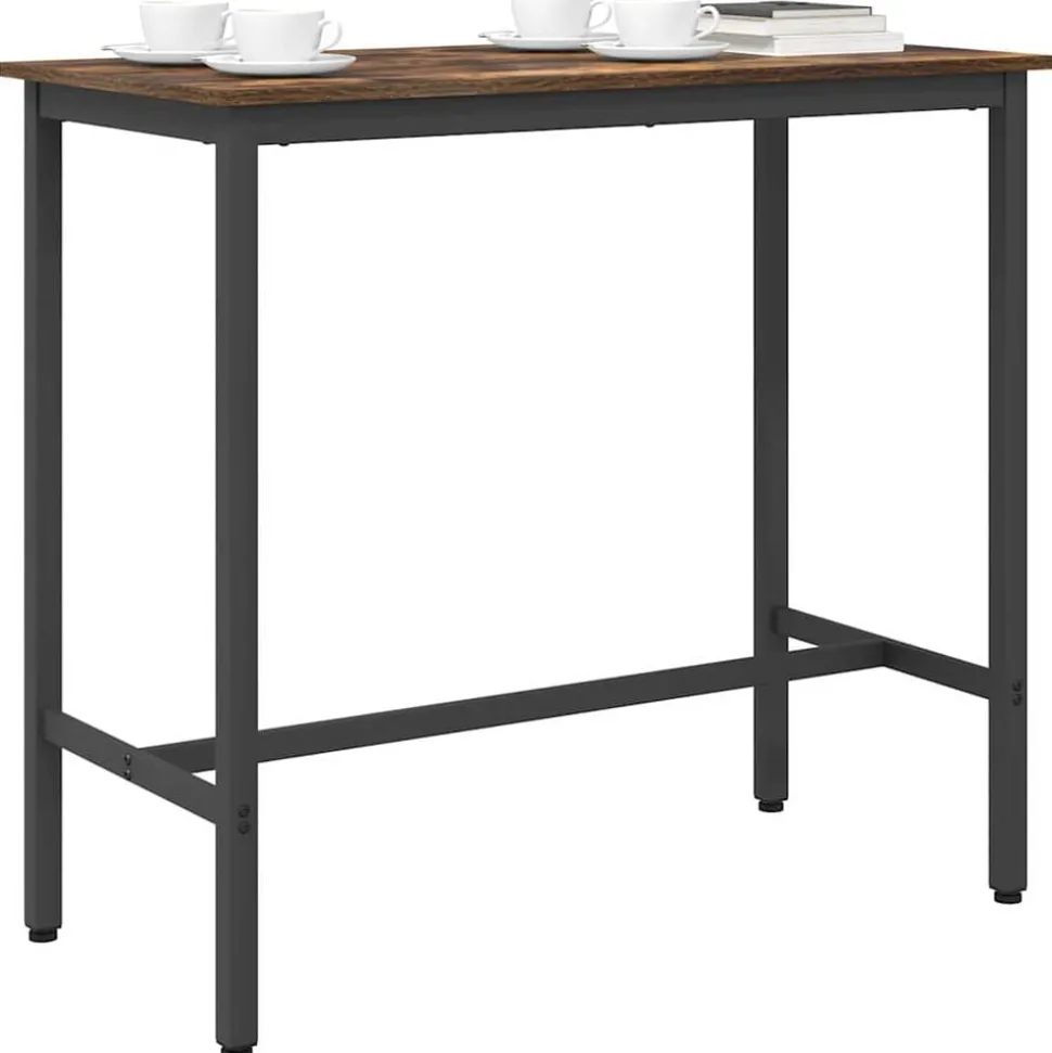 vidaXL Tafel Gerookt eiken 100 x 50 x 90,5 cm Engineered hout en staal