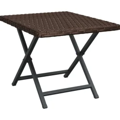 vidaXL Tafel inklapbaar 45x35x32 cm poly rattan bruin