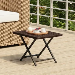 vidaXL Tafel inklapbaar 45x35x32 cm poly rattan bruin