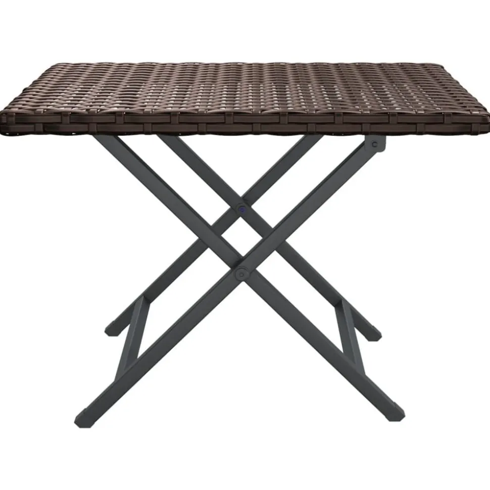 vidaXL Tafel inklapbaar 45x35x32 cm poly rattan bruin