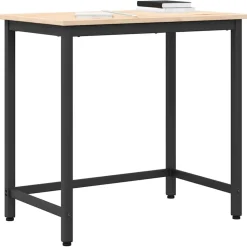vidaXL Tafel Naturel 80 x 50 x 77 cm Engineered hout en staal
