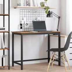 vidaXL Tafel Oudhout 80 x 50 x 76,5 cm Engineered hout en staal