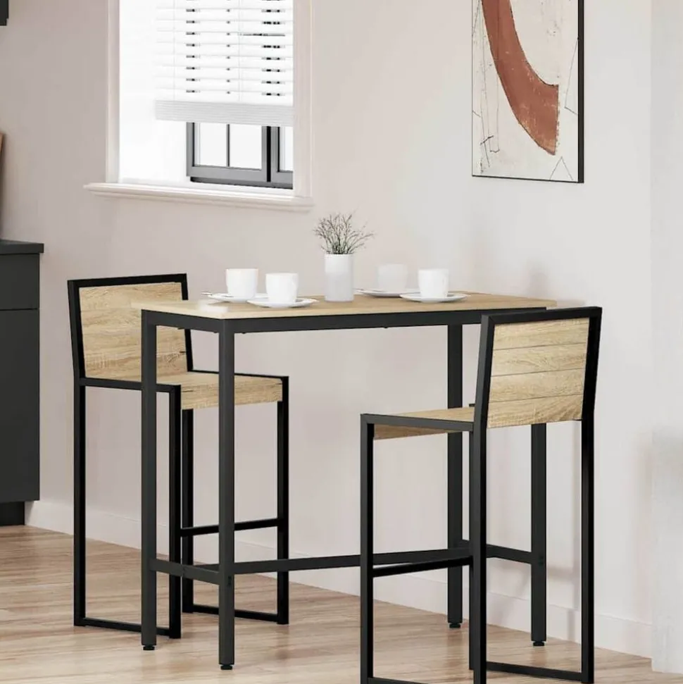 vidaXL Tafel Sonoma Eiken 100 x 50 x 90,5 cm Engineered hout en staal