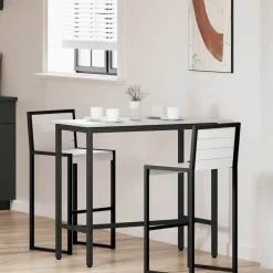 vidaXL Tafel Wit 100 x 50 x 91 cm Engineered hout en staal