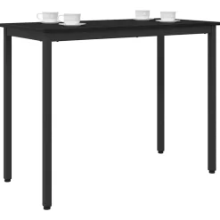 vidaXL Tafel Zwart Eiken 100 x 50 x 76,5 cm Engineered hout en staal