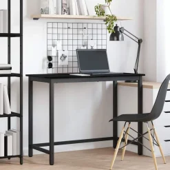 vidaXL Tafel Zwart Eiken 80 x 50 x 76,5 cm Engineered hout en staal