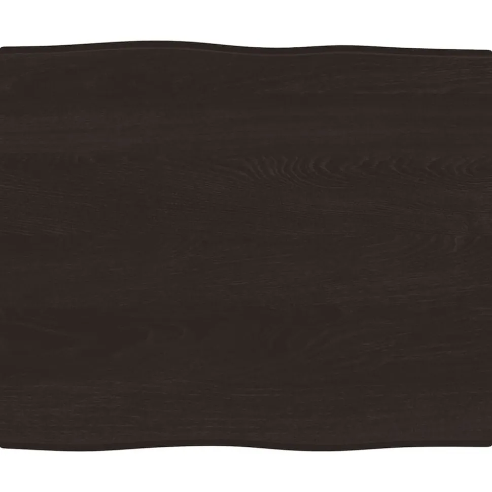 vidaXL Tafelblad natuurlijke rand 60x50x(2-4) cm eikenhout donkerbruin
