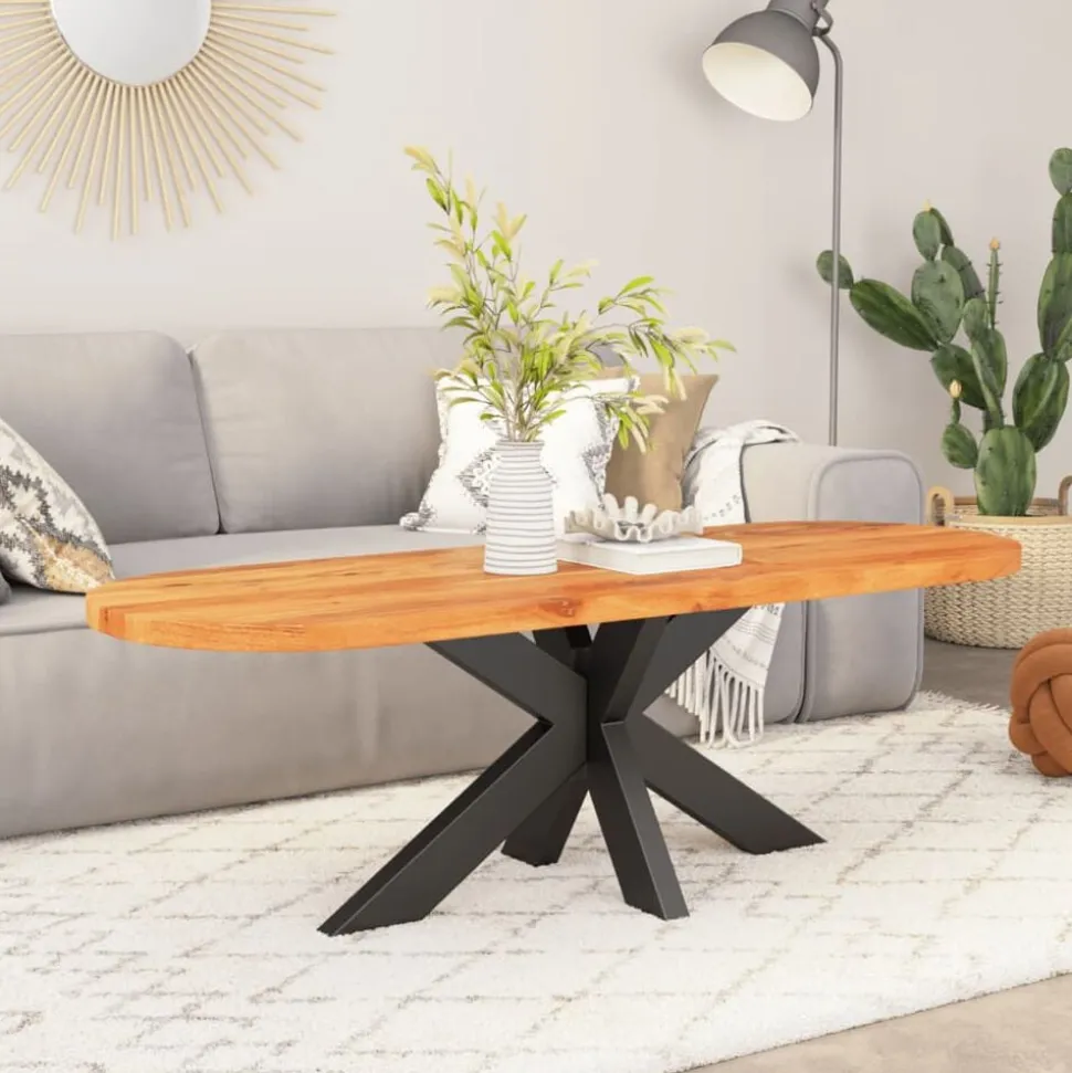 vidaXL Tafelblad ovaal 80x40x2,5 cm massief acaciahout