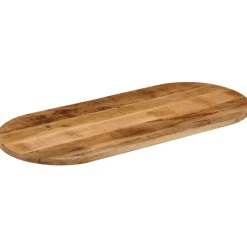 vidaXL Tafelblad ovaal 80x40x2,5 cm massief ruw mangohout