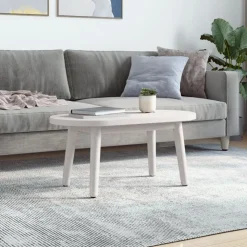 vidaXL Tafelblad ovaal 60x30x2,5 cm massief grenenhout wit