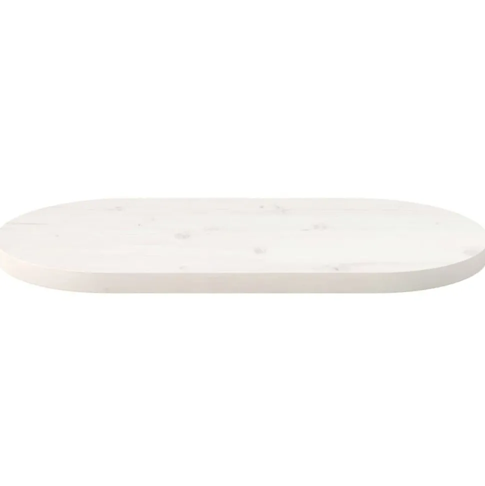 vidaXL Tafelblad ovaal 60x30x2,5 cm massief grenenhout wit