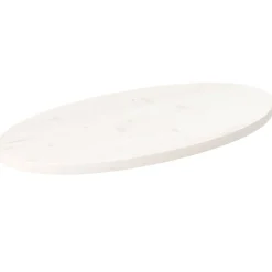 vidaXL Tafelblad ovaal 70x35x2,5 cm massief grenenhout wit