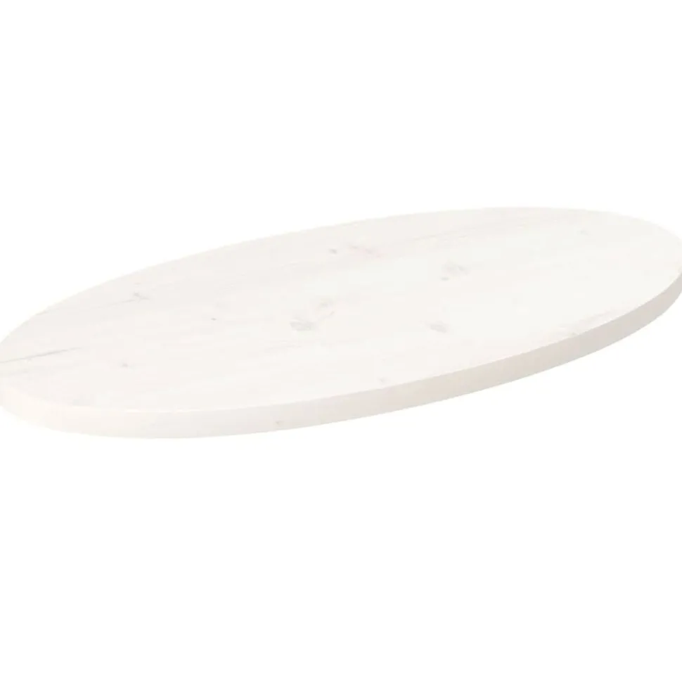vidaXL Tafelblad ovaal 70x35x2,5 cm massief grenenhout wit