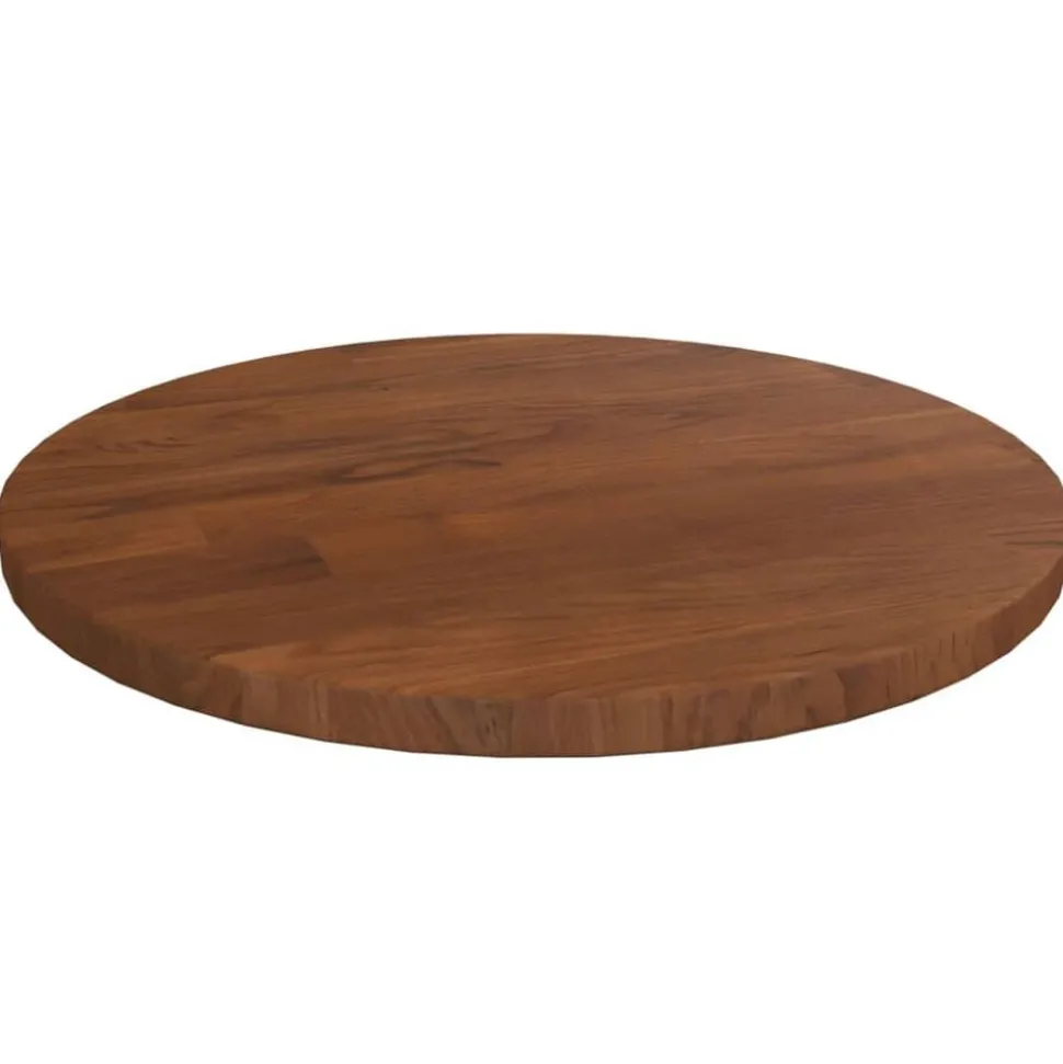 vidaXL Tafelblad rond Ø30x1,5 cm bewerkt massief eikenhout donkerbruin