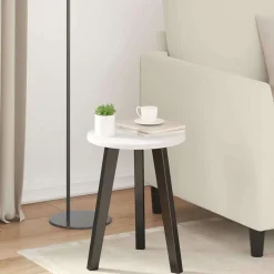 vidaXL Tafelblad Wit Ø 30 x 1,5 cm Bewerkt hout