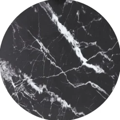 vidaXL Tafelblad Ø30x0,8 cm gehard glas met marmerontwerp zwart