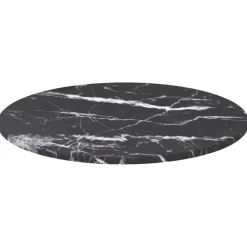 vidaXL Tafelblad Ø30x0,8 cm gehard glas met marmerontwerp zwart