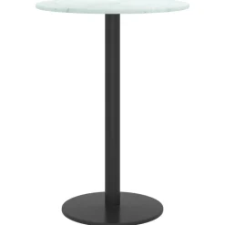 vidaXL Tafelblad Ø30x0,8 cm gehard glas met marmerontwerp wit