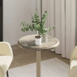 vidaXL Tafelblad Ø40x2,5 cm marmer grijs