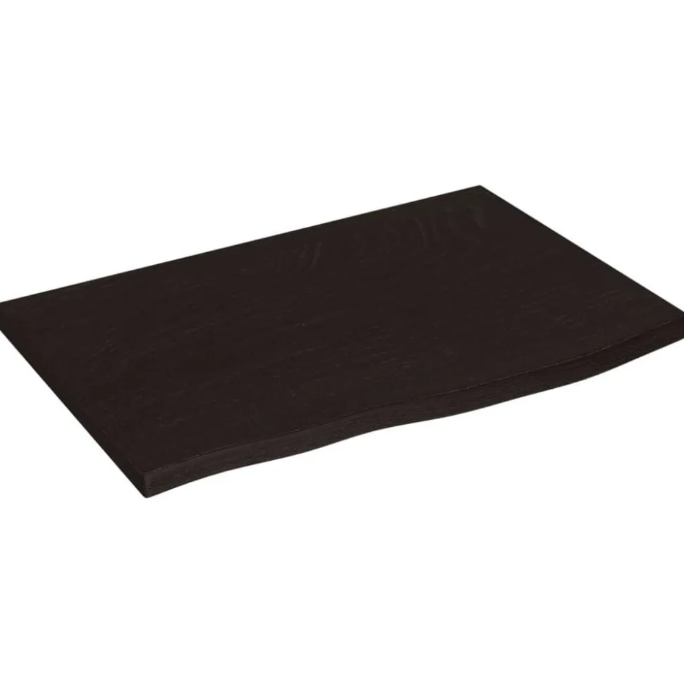 vidaXL Tafelblad 60x40x2 cm behandeld massief eikenhout donkerbruin