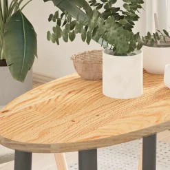 vidaXL Tafelblad 80x40x2 cm ovaal massief eikenhout