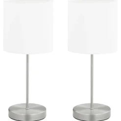 vidaXL Tafellampen 2 st met aanraakknop E14 wit