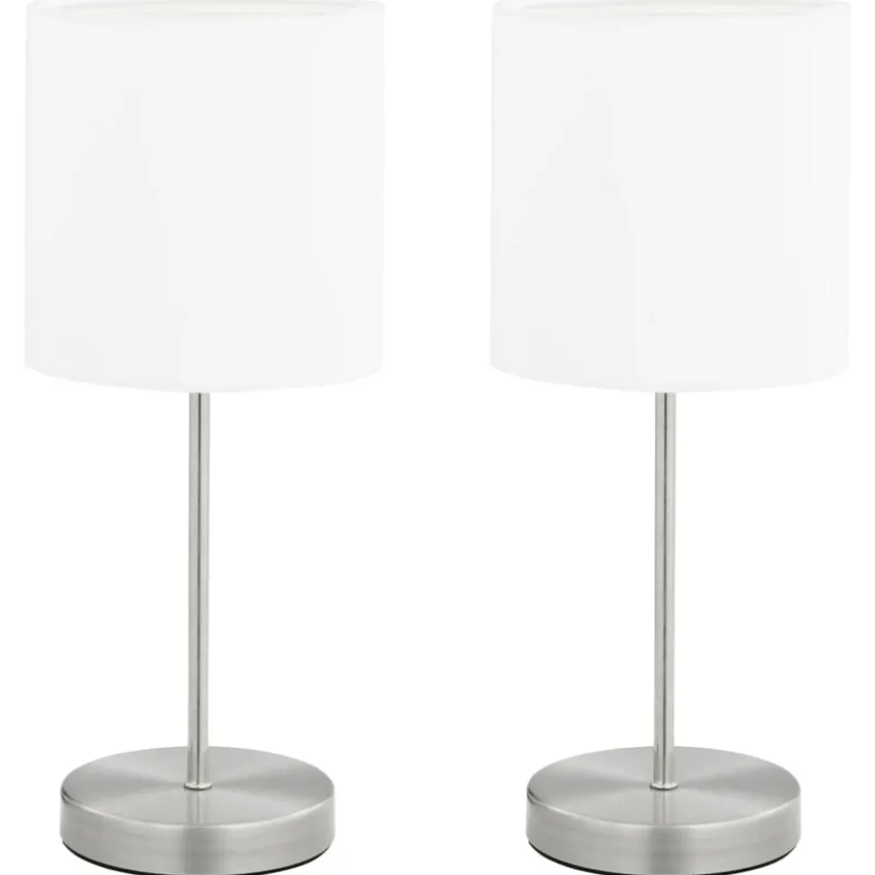 vidaXL Tafellampen 2 st met aanraakknop E14 wit