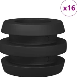 vidaXL Tafelvoetbal bumpers 16 pcs Zwart 3 x 3 x 2 cm TPE