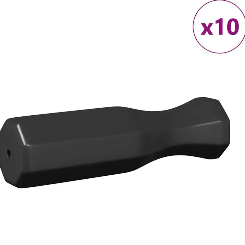 vidaXL Tafelvoetbalhandvatten 10 pcs Zwart 3,1 x 3,1 x 17,8 cm PP