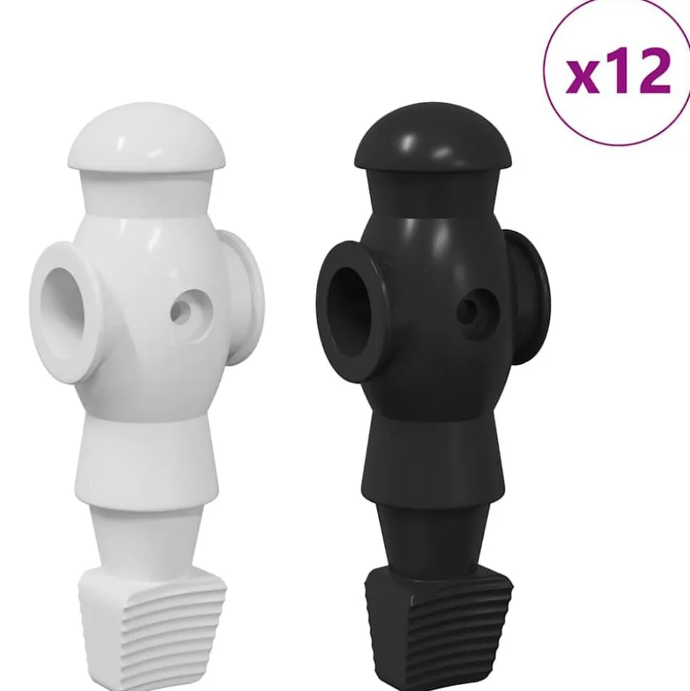 vidaXL Tafelvoetbalspelers 24 pcs Zwart en Wit 3,6 x 3,1 x 10,8 cm